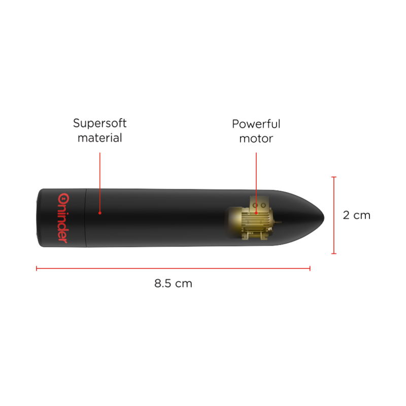 ONINDER - BERLIN BULLET VIBRATOR BLACK 9 MODES 8.5 X 2 CM - FREE APP