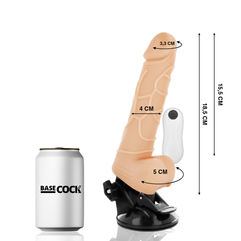 BASECOCK - REALISTIC VIBRATOR REMOTE CONTROL FLESH 18.5 CM -O- 4CM