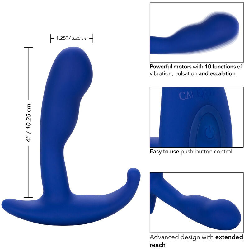 CALEXOTICS - ADMIRAL CURVED ANAL STIMULATOR & VIBRATOR BLUE