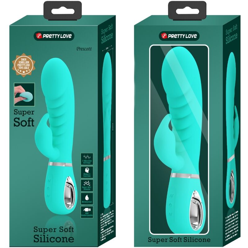 PRETTY LOVE - PRESCOTT MULTIFUNCTION G-SPOT VIBRATOR AQUA GREEN