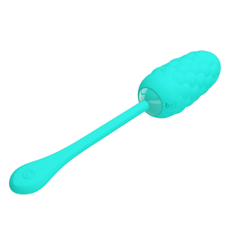 PRETTY LOVE - VIBRATING EGG WITH AQUA GREEN RECHARGEABLE MARINE TEXTURE