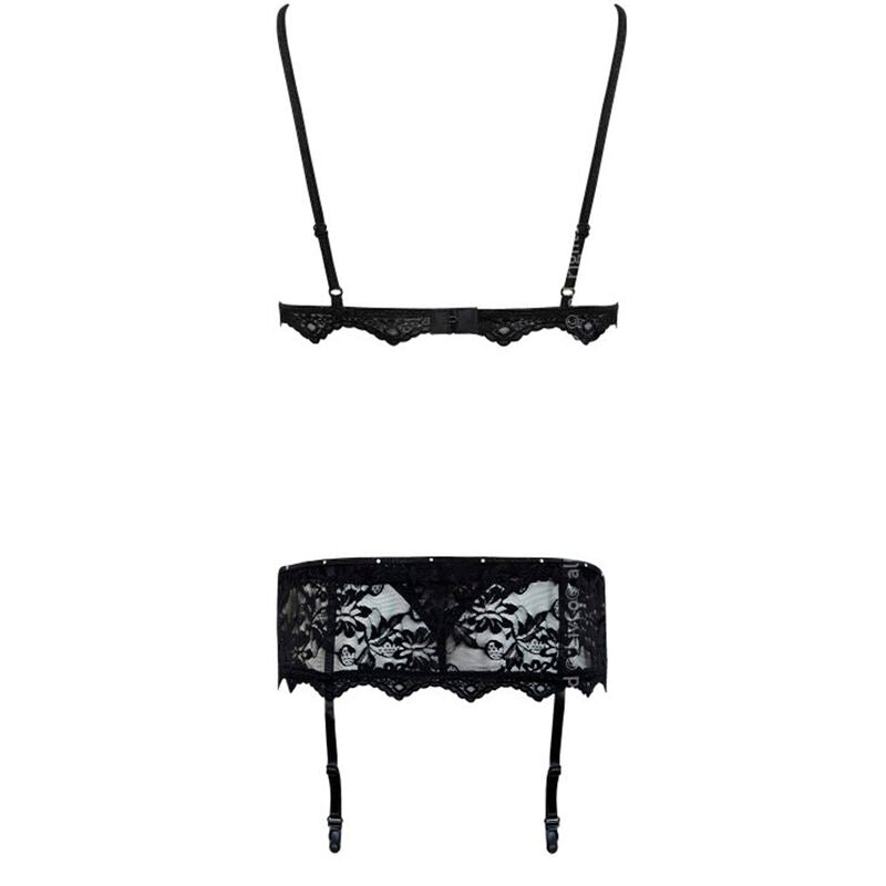 LIVCO CORSETTI FASHION - BELITA LC 90231 BRA + PANTY + GARTER BELT BLACK S/M