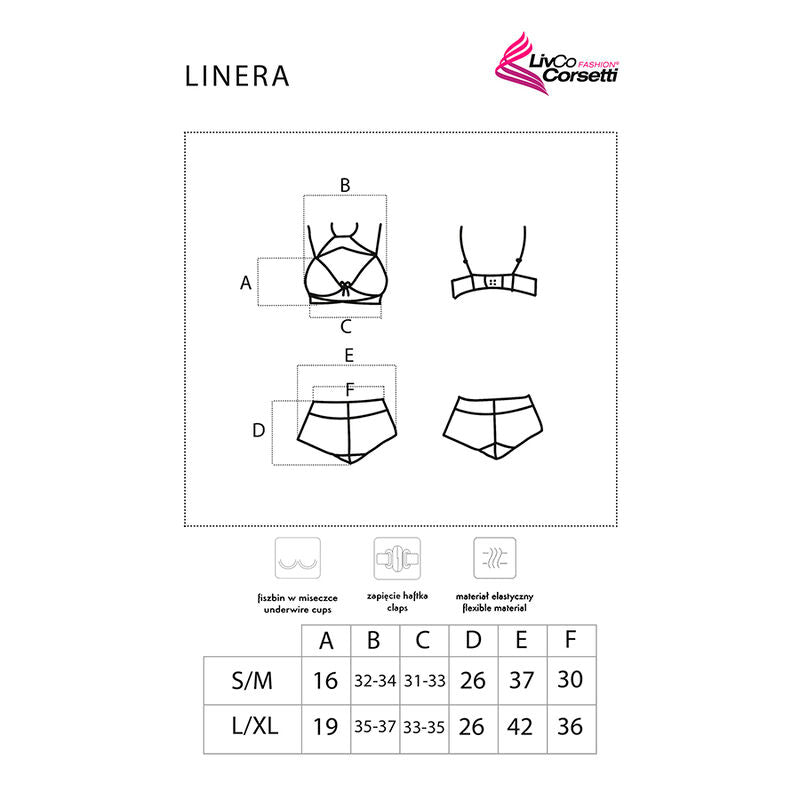 LIVCO CORSETTI FASHION - COLEÇÃO LINERA FOR THE SENSES SUTIÃ + CALCINHA PRETA