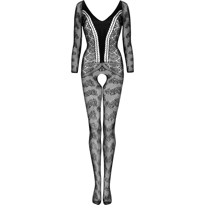 LIVCO CORSETTI FASHION - CORDILL LC 17358 BODYSTOCKING CROTCHLESS BLACK ONE SIZE