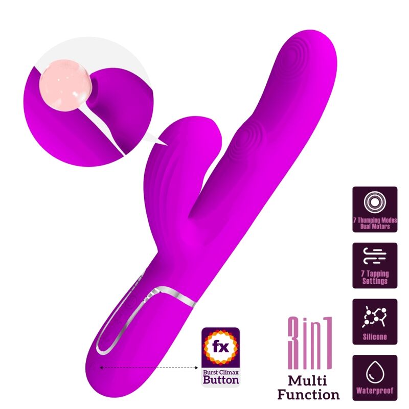 PRETTY LOVE - PERLITA MULTIFUNCTION 3 IN 1 G-SPOT VIBRATOR VIOLET