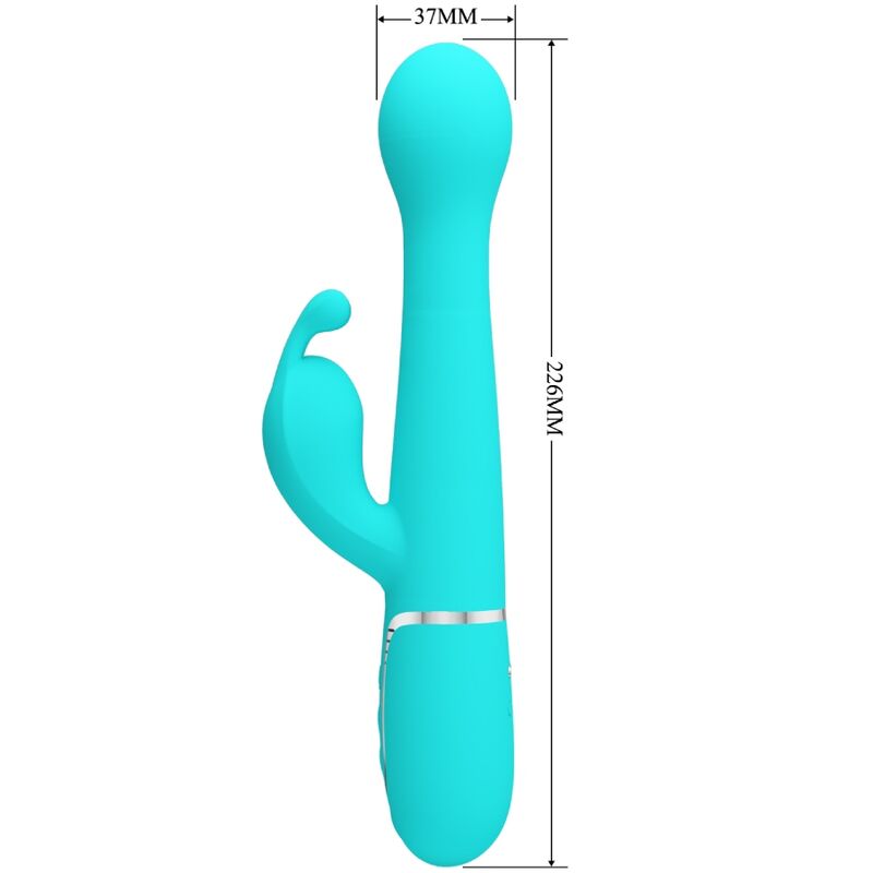 PRETTY LOVE - DEJON RABBIT VIBRATOR 3 IN 1 MULTIFUNCTION AQUA GREEN