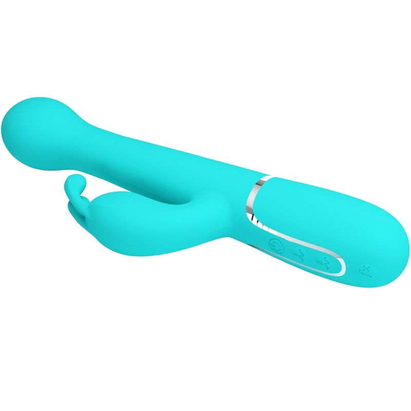 PRETTY LOVE - DEJON RABBIT VIBRATOR 3 IN 1 MULTIFUNCTION AQUA GREEN