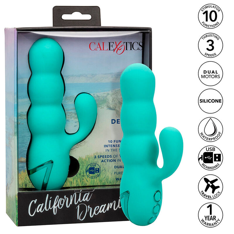 CALEXOTICS - DEL MAR DIVA VIBRATOR RABBIR AQUA GREEN BY CALIFORNIA DREAMING