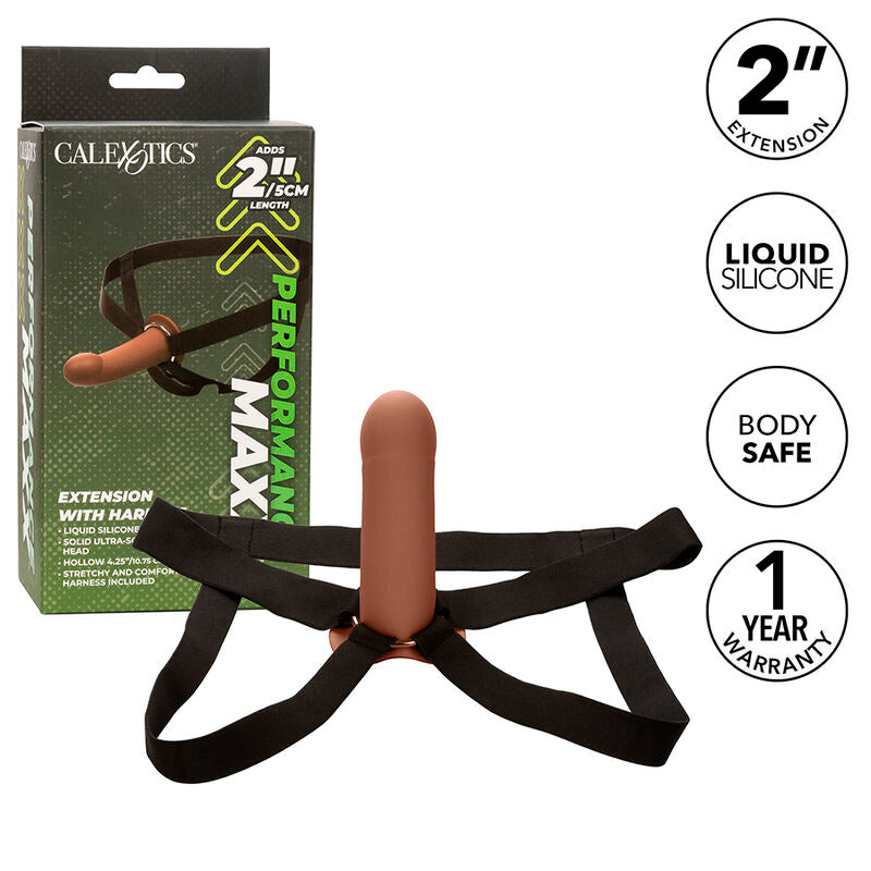 CALEXOTICS - PERFORMANCE MAXX EXTENSION WITH HARNESS BROWN SKIN