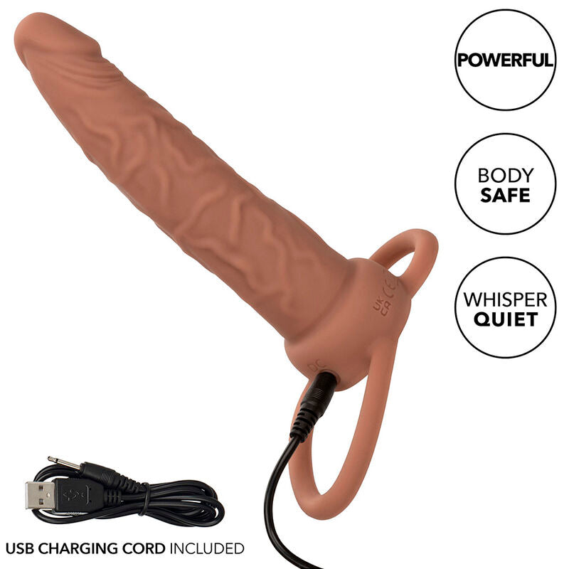 CALEXOTICS - PERFORMANCE MAXX RECHARGABLE DUAL PENETRATOR BROWN SKIN