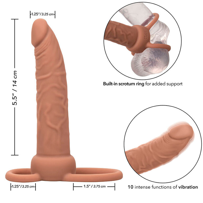 CALEXOTICS - PERFORMANCE MAXX RECHARGABLE DUAL PENETRATOR BROWN SKIN