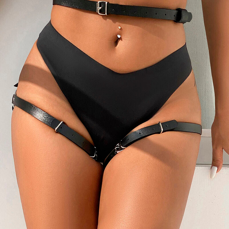 SUBBLIME - LEATHER WAIST AND LEG HARNESS BLACK ONE SIZE