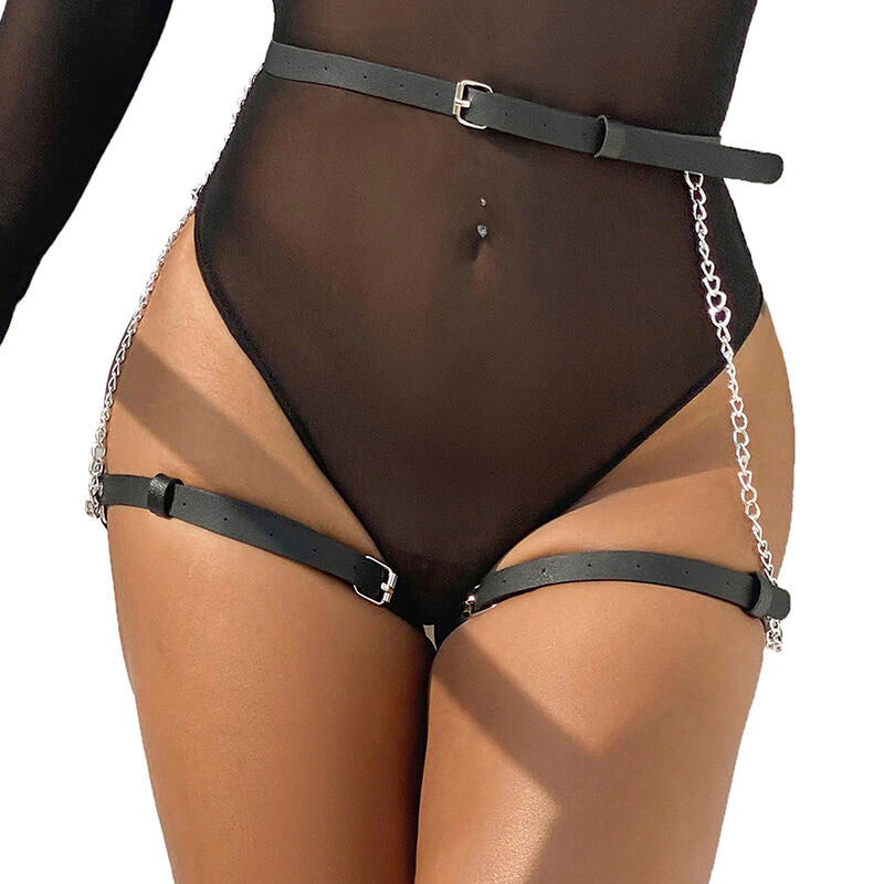 SUBBLIME - LEATHER BELT HARNESS BLACK ONE SIZE