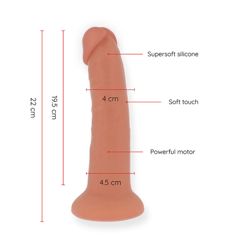 ONINDER - LARGE BOGOTÁ VIBRATOR DILDO 9 SPEEDS NATURAL 22 CM -O- 4.5 CM - FREE APP