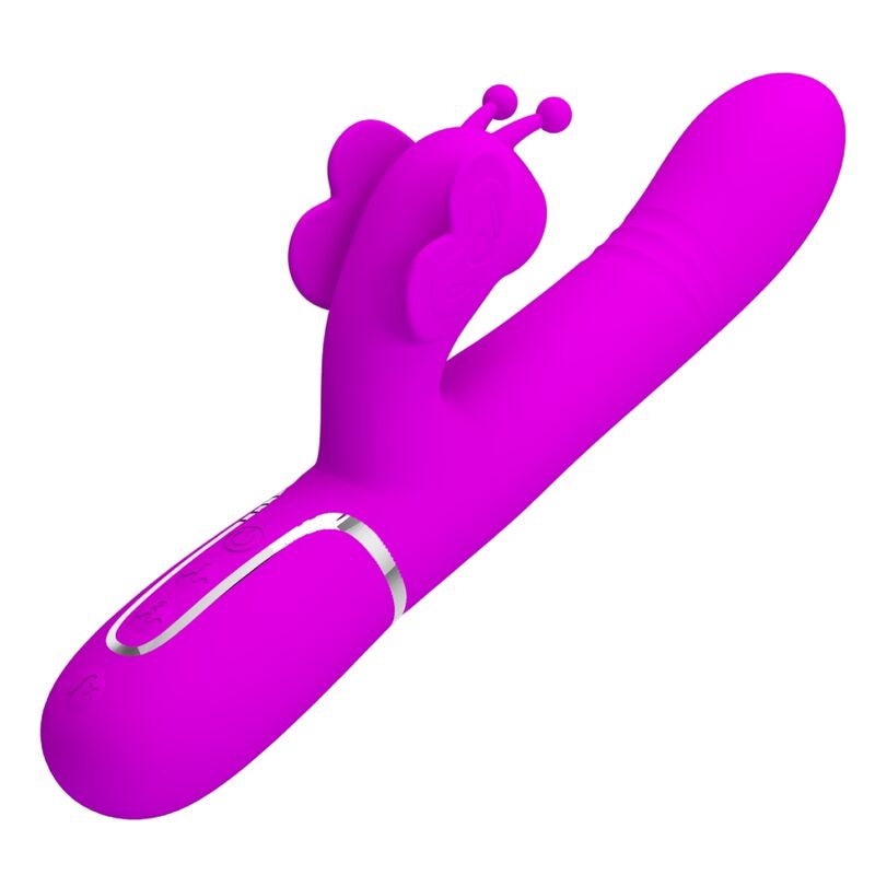 PRETTY LOVE - MULTIFUNCTION RABBIT VIBRATOR 4 IN 1 BUTTERFLY FUCHSIA