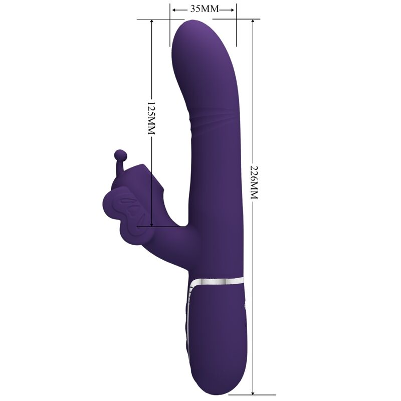 PRETTY LOVE - MULTIFUNCTION RABBIT VIBRATOR 4 IN 1 BUTTERFLY PURPLE