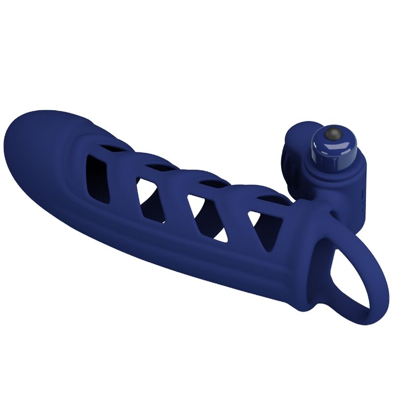 PRETTY LOVE - ALTAF VIBRATOR RING WITH SILICONE SHEATH BLUE