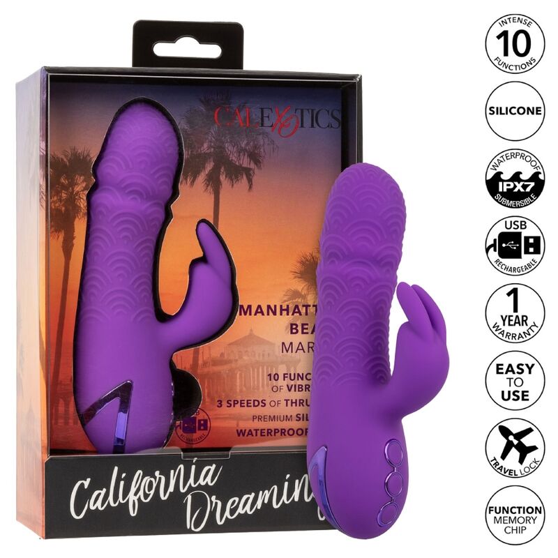 CALEXOTICS - MANHATTAN BEACH MARVEL VIBRATOR RABBIT PURPLE BY CALIFORNIA DREAMING