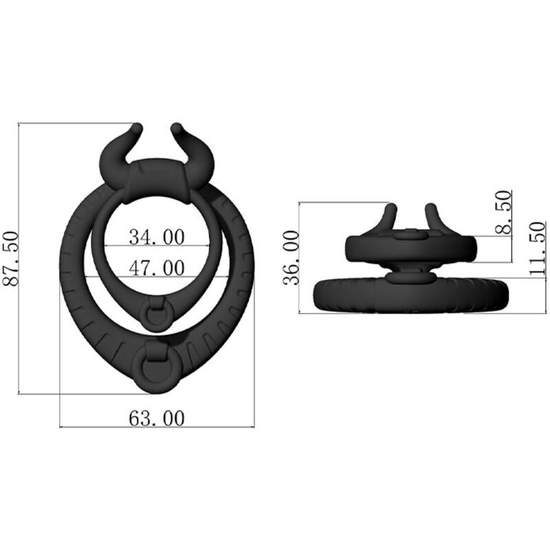 ARMONY - BULL'S PASION RING BLACK