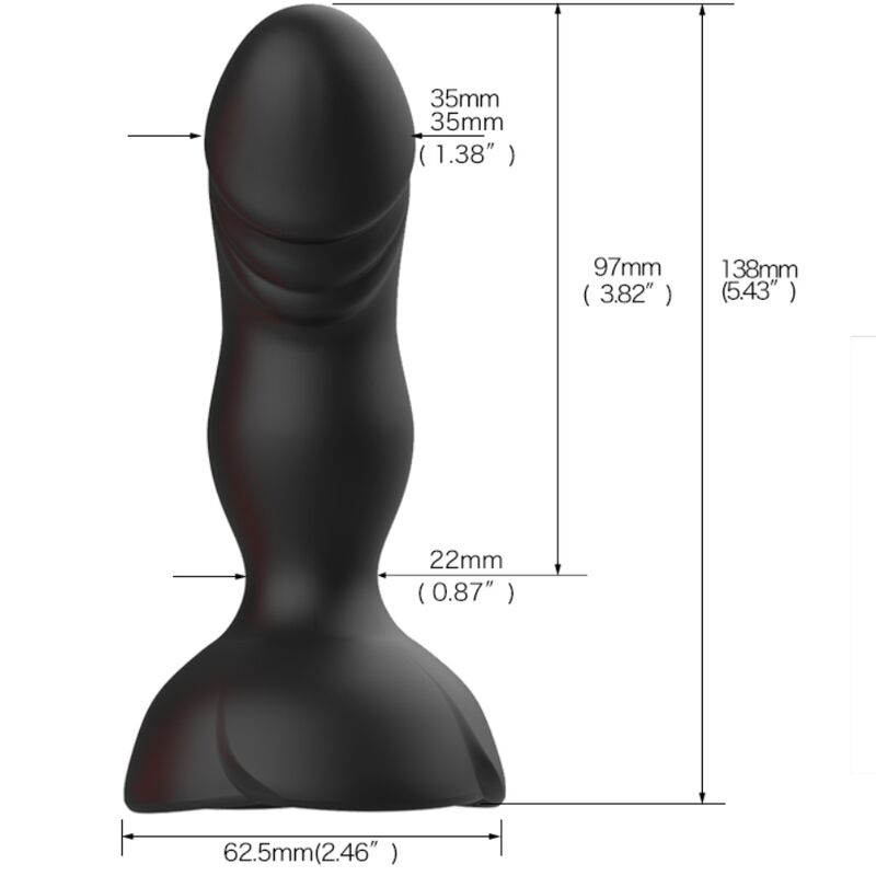 ARMONY - EXTREME A BLOOM ROSE VIBRATOR & ANAL PLUG REMOTE CONTROL BLACK