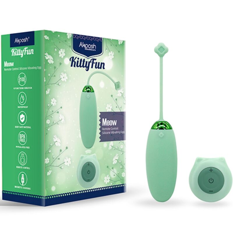 ARMONY - KITTY FUN EGG VIBRATOR REMOTE CONTROL 10 VIBRATIONS GREEN