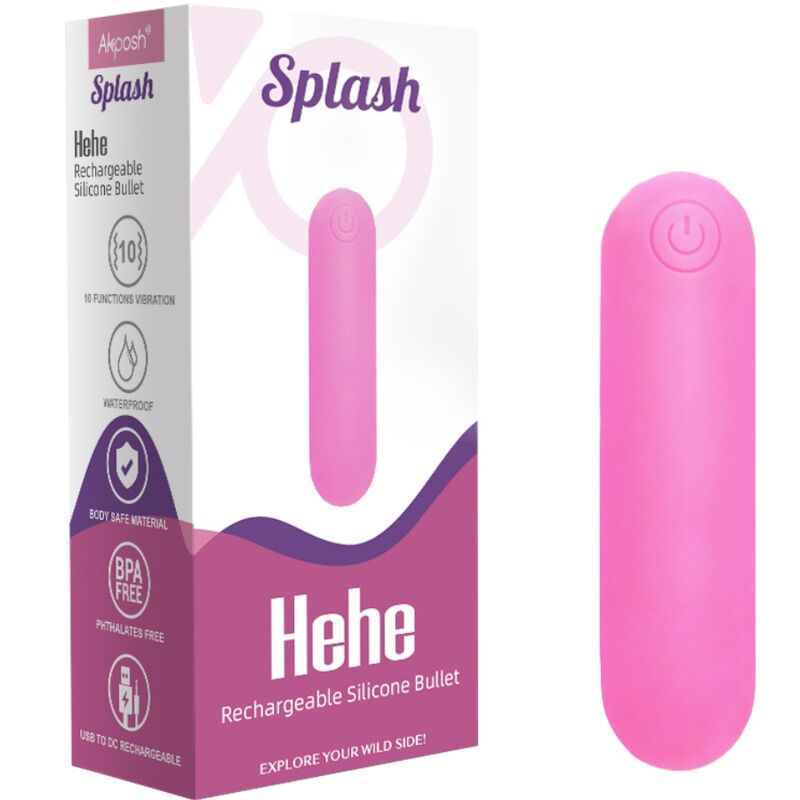 ARMONY - SPLASH HEHE VIBRATOR BULLET SILICONE 10 VIBRATIONS 65 X 15 CM PINK