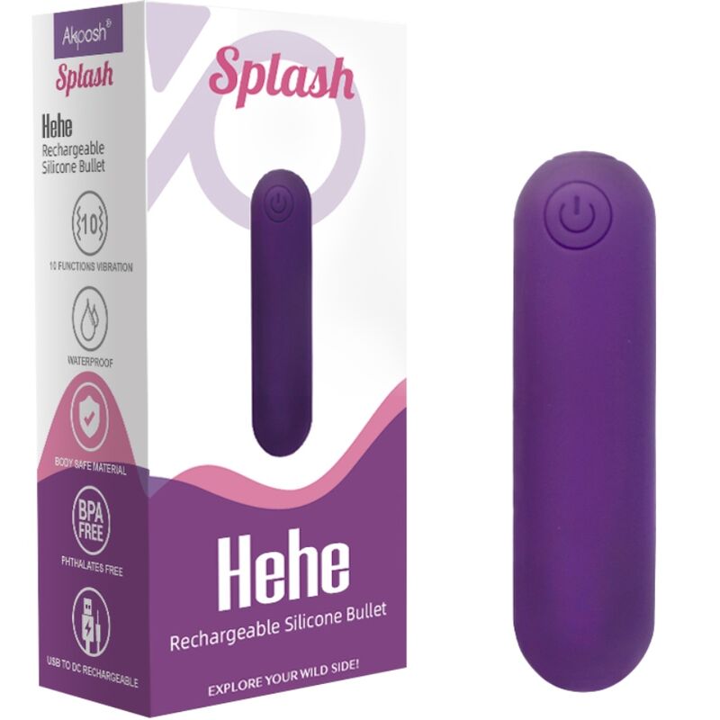 ARMONY - SPLASH HEHE VIBRATOR BULLET SILICONE 10 VIBRATIONS 65 X 15 CM PURPLE