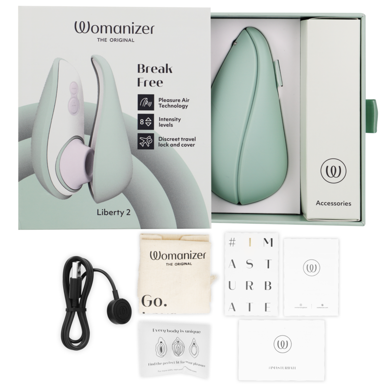 WOMANIZER - LIBERTY 2 CLITORIS STIMULATOR & SUCKER LIGHT GREEN