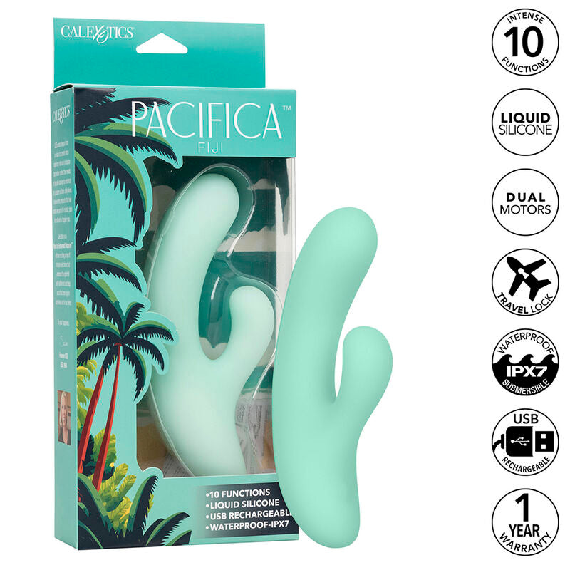 CALEXOTICS - PACIFICA FIJI VIBRATOR & ESTIMULATOR G SPOT 10 VIBRATIONS AQUA