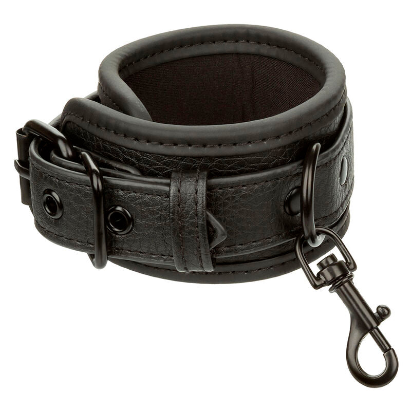 CALEXOTICS - NOCTURNAL LEATHER WRIST CUFFS ADJUSTABLE BLACK