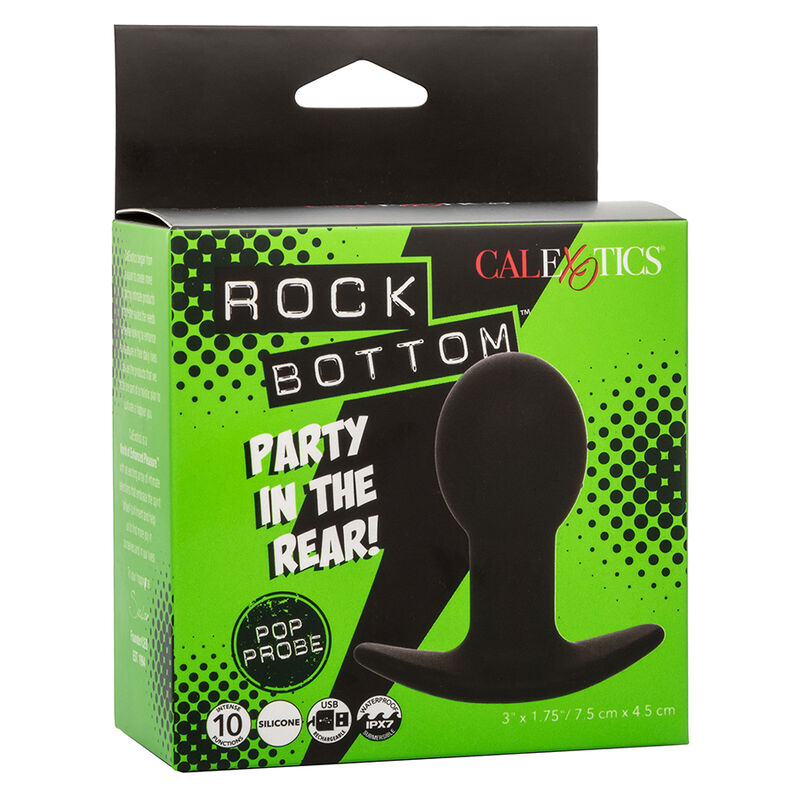 CALEXOTICS - ROCK BOTTOM ANAL PLUG 10 VIBRATIONS SILICONE BLACK