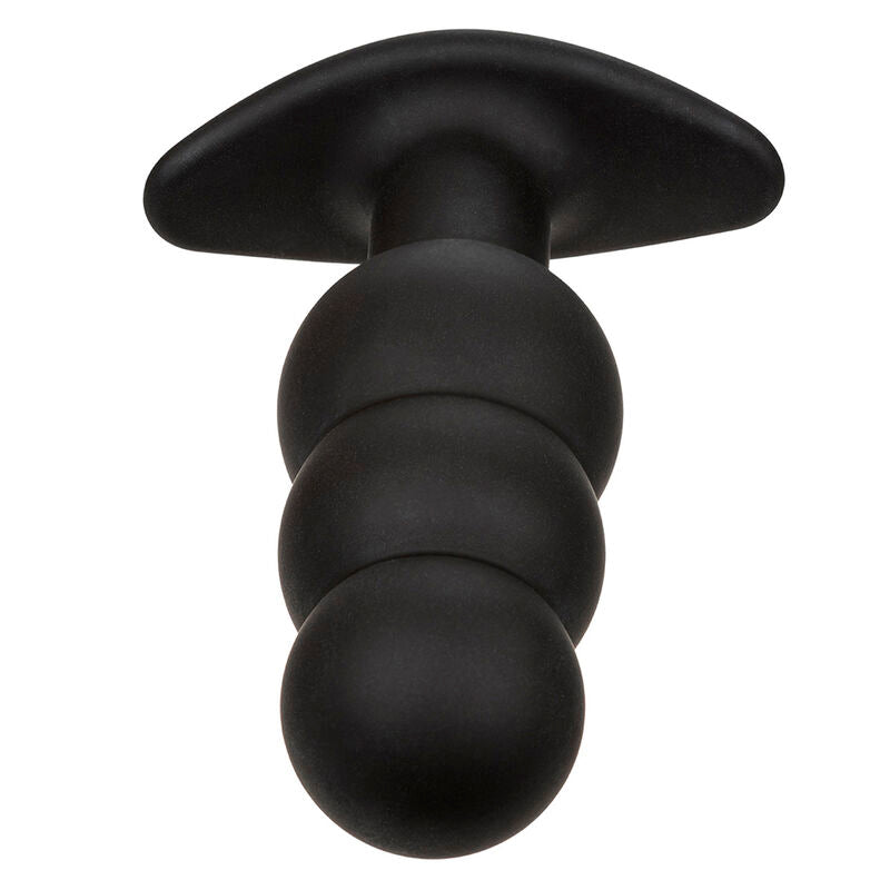 CALEXOTICS - ROCK BOTTOM BEADED ANAL PLUG 10 VIBRATIONS SILICONE BLACK