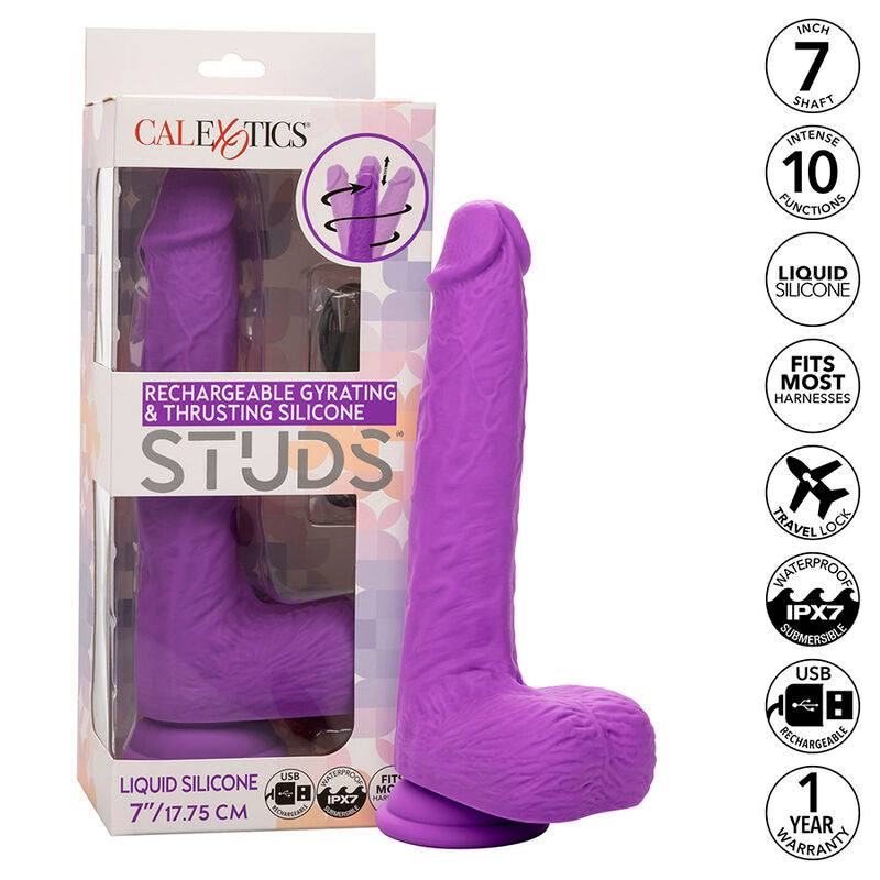 CALEXOTICS - STUDS RECHARGEABLE AND ROTATING VIBRATOR 10 VIBRATIONS PURPLE