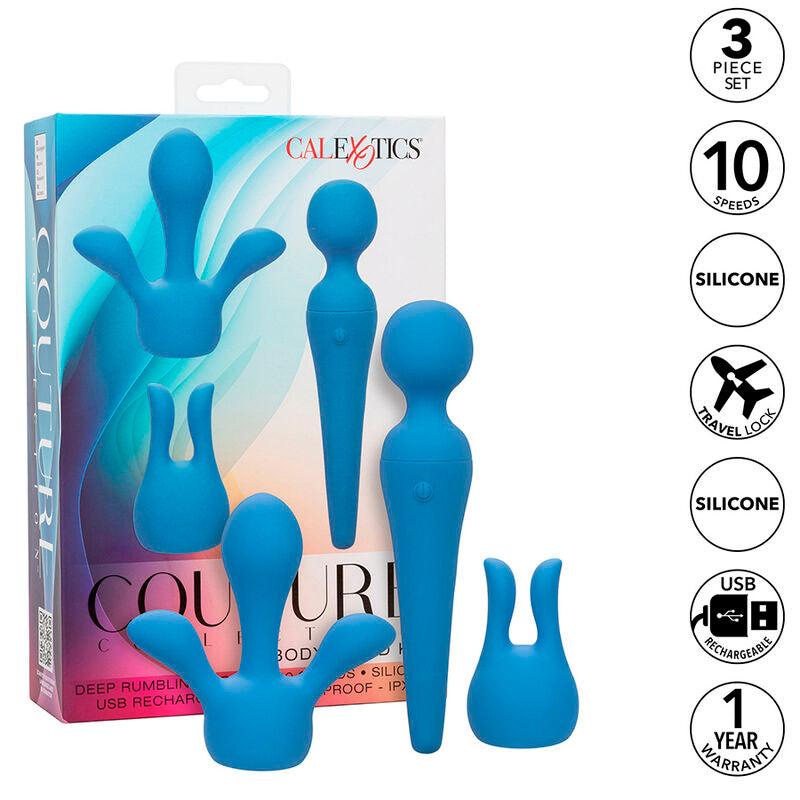 CALEXOTICS - COUTURE KIT VIBRATOR WAND 10 VIBRATIONS BLUE