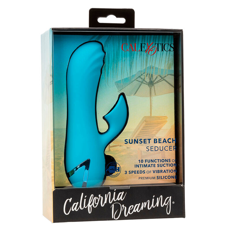 CALEXOTICS - SUNSET BEACH SEDUCER VIBRATOR & STIMULATOR 10 FUNCTIONS BLUE