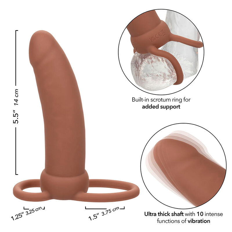 CALEXOTICS - MAXX THICK DUAL PENETRATOR 10 VIBRATIONS BROWN