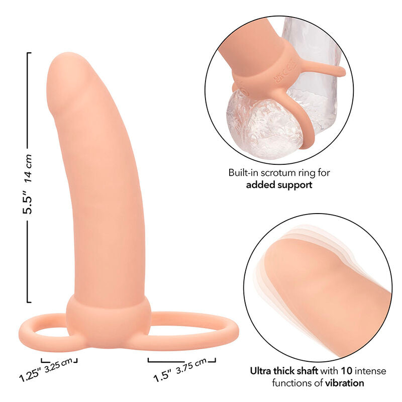 CALEXOTICS - MAXX THICK DUAL PENETRATOR 10 VIBRATIONS FLESH