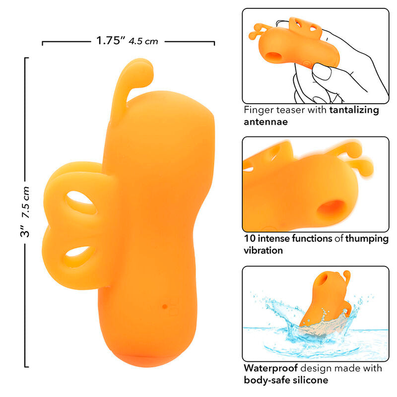 CALEXOTICS - NEON VIBES THE BUZZING VIBE FINGER STIMULATOR 10 VIBRATIONS ORANGE