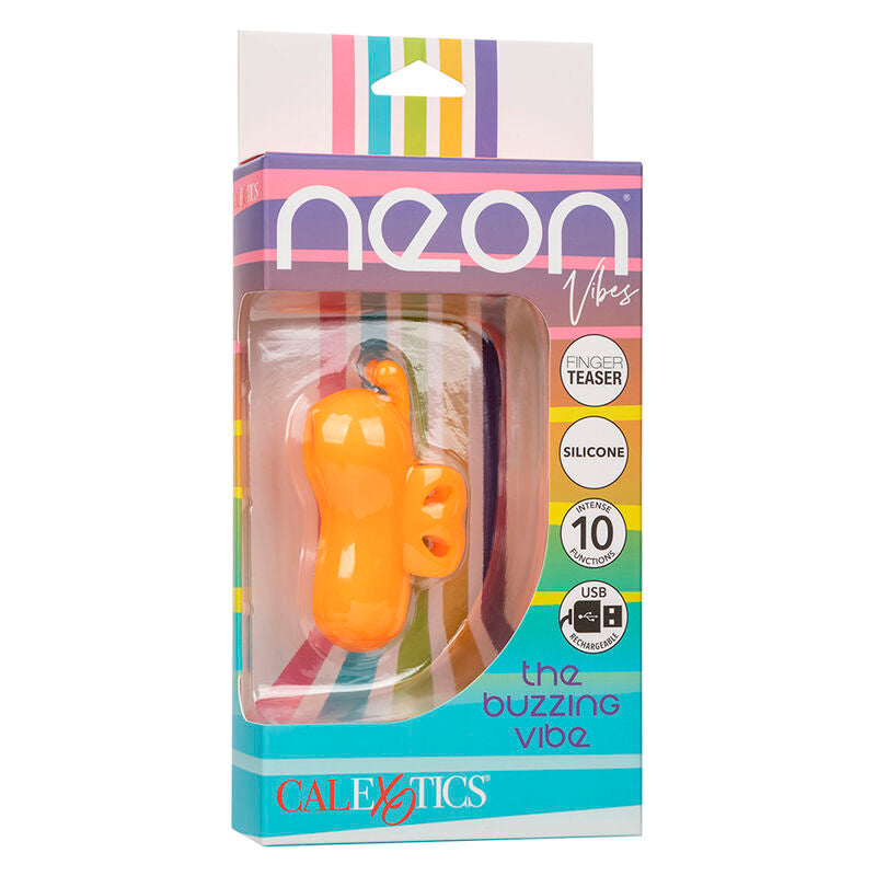 CALEXOTICS - NEON VIBES THE BUZZING VIBE FINGER STIMULATOR 10 VIBRATIONS ORANGE