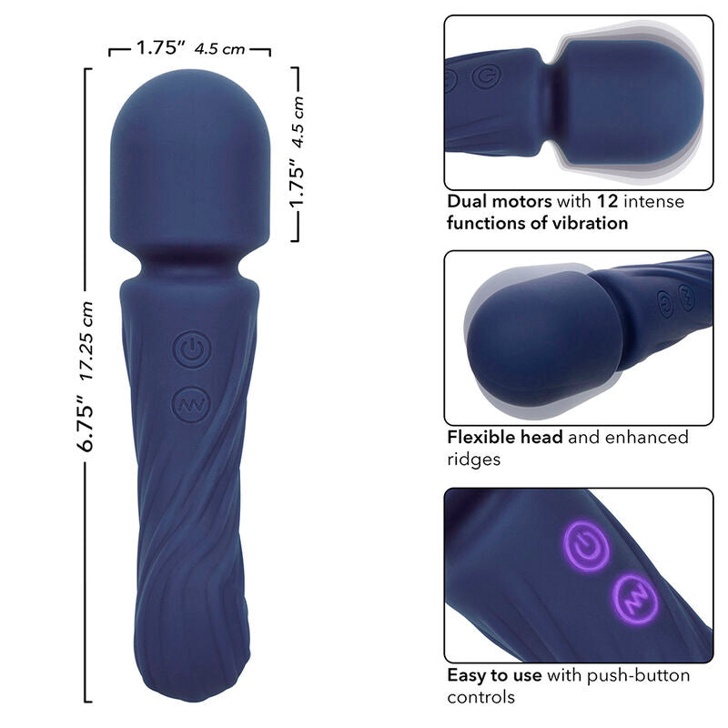 CALEXOTICS - CHARISMA ALLURE MASSAGER DUAL MOTORS 12 FUNCTIONS 17.25 CM X 4.5 CM PURPLE