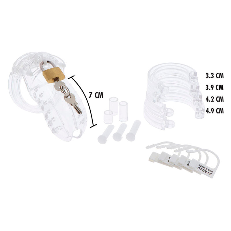 HIDDEN DESIRE - EXTREME CHASTITY COCK CAGE ACRYLIC ADJUSTABLE CLEAR