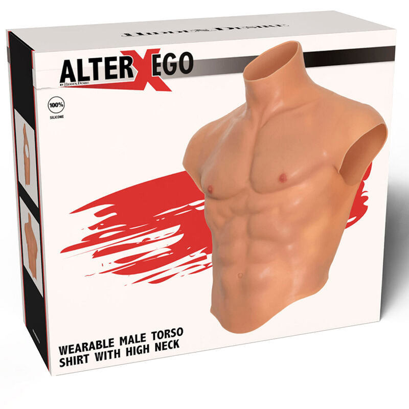 HIDDEN DESIRE - ALTER EGO SILICONE MALE TORSO SHIRT WITH ABS FLESH