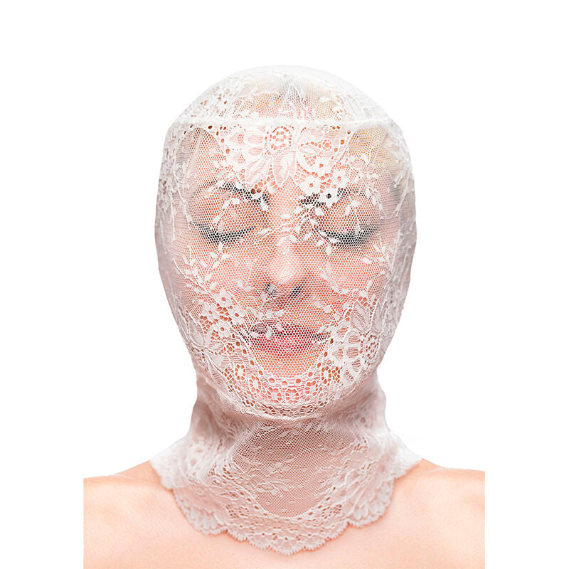 NS NOVELTIES - FETISH & FASHION LACE HOOD WHITE