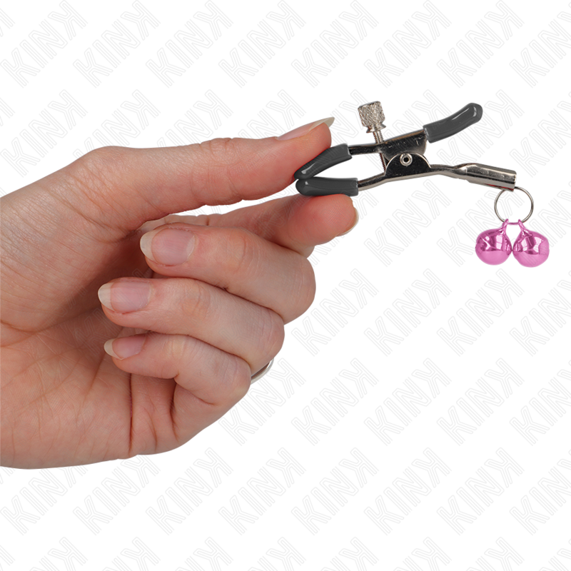 KINK - DOUBLE BELL NIPPLE CLAMP PINK 6 CM