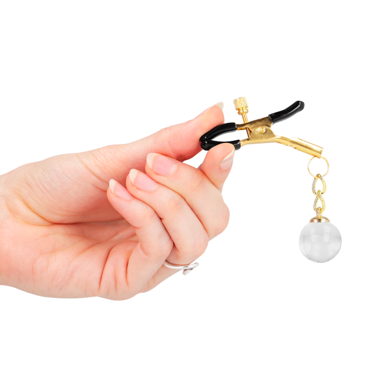 KINK - GLASS BEAD NIPPLE CLAMPS GOLD 6 CM