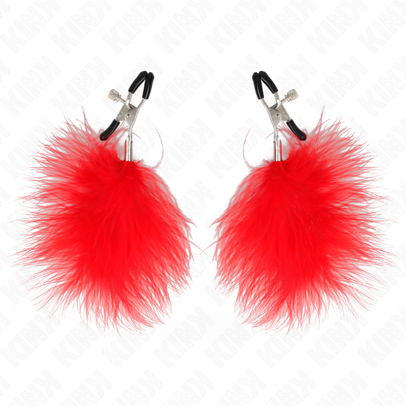 KINK - FEATHER NIPPLE CLAMP RED 7 CM