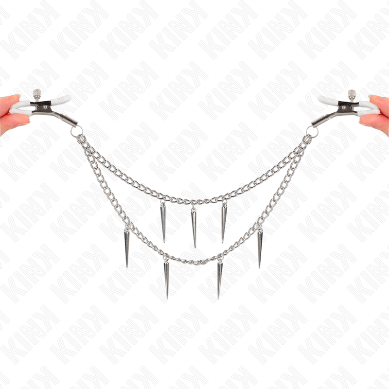 KINK - NIPPLE CLAMPS WITH SPIKES CHAINS 30 CM