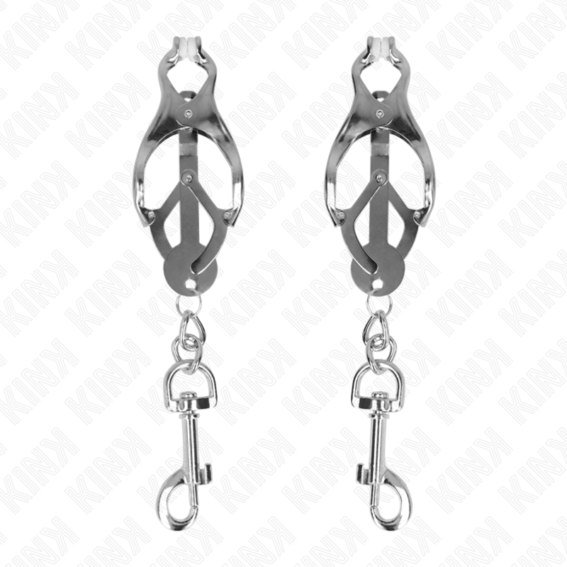 KINK - JAPANESE CLOVER NIPPLE CLAMPS WITH HOOKS SILVER