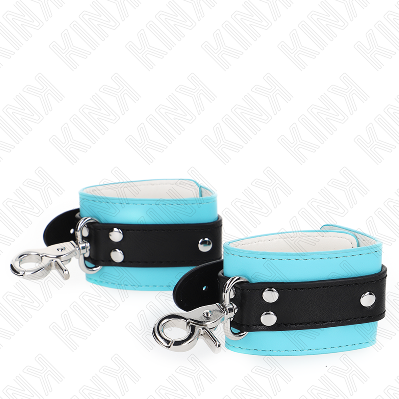 KINK - PREMIUM LOCKABLE WRIST RESTRAINTS BLACK / BLUE ADJUSTABLE 21-28 CM X 5.5 CM