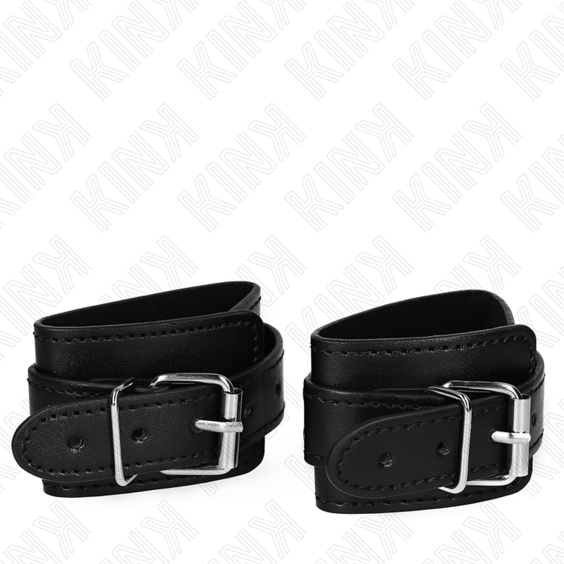 KINK - LOCKABLE DUNGEON WRIST RESTRAINTS BLACK ADJUSTABLE 21-28 CM X 5.5 CM